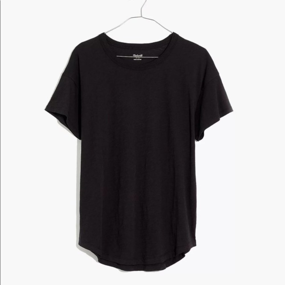 Madewell Whisper Cotton Rib-Crewneck Tee Black